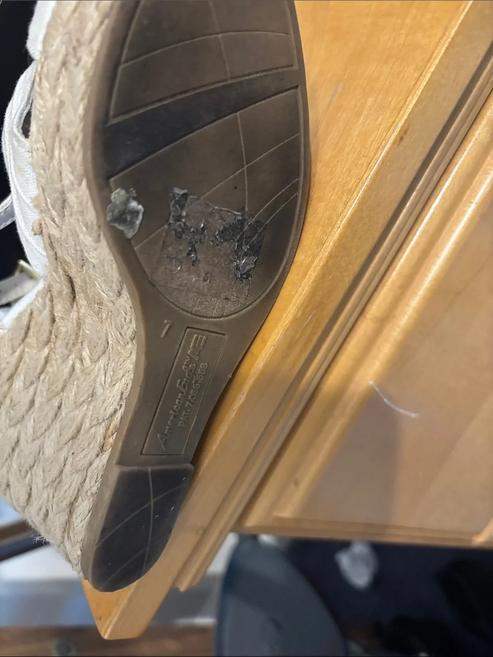 American Eagle Outfitters Cream Espadrille Wedge Sandals with Ankle Strap